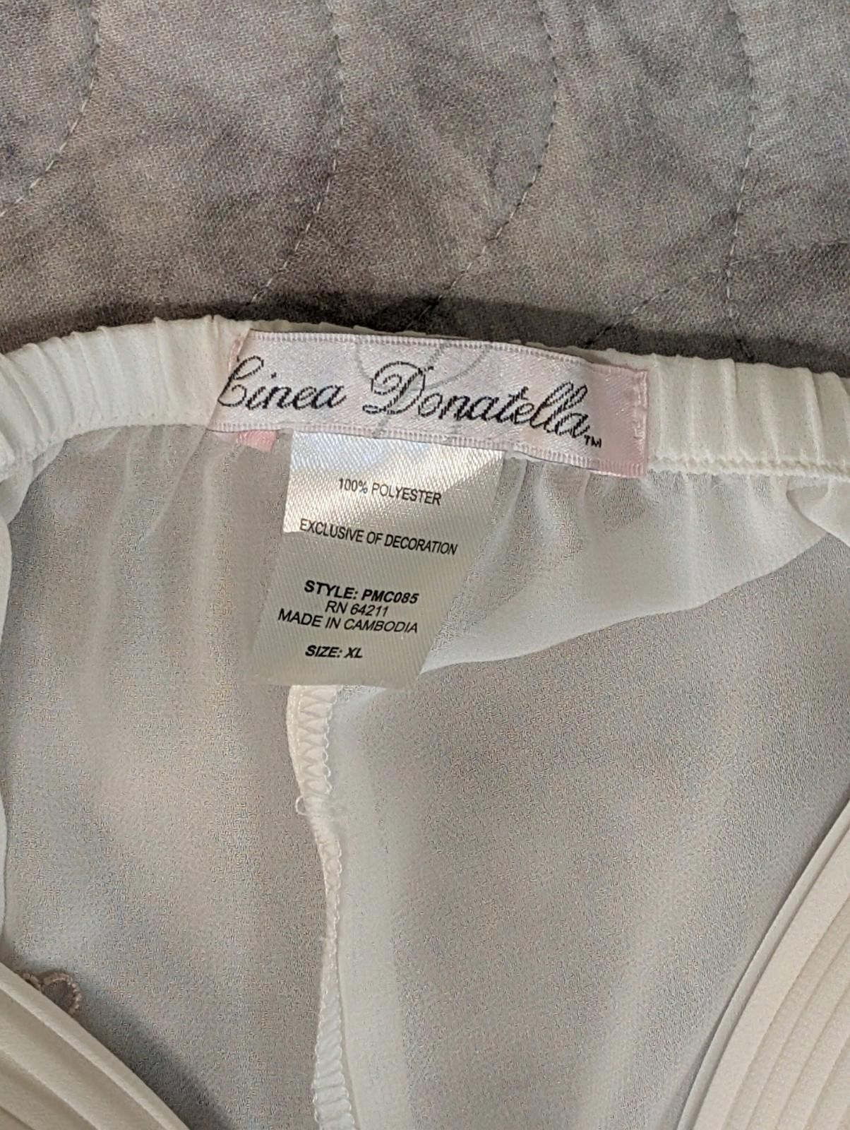 NWOT Linea Donatella Ivory Babydoll Lingerie Lace Pleated XL Bridal gallery