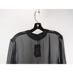 Saint Laurent Paris Blouse Manches Courtes Drape T-Shirt in Black BNWT 48