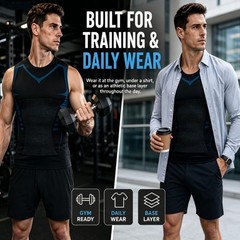 Maynox Men’s Compression Slimming Body Shaper Tank Top Breathable Gym Baselayer