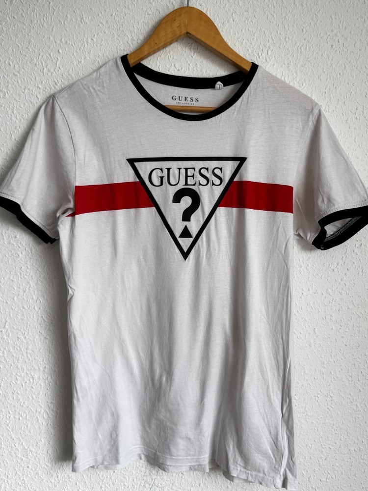 GUESS Los Angeles Men’s Triangle Logo Ringer T-Shirt