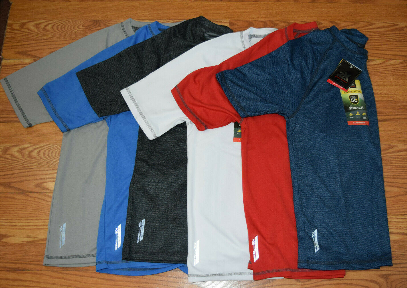 NWT ZEROXPOSUR Sun Protection Swim Shirt Red Blue Black White Gray S M L XL XXL gallery