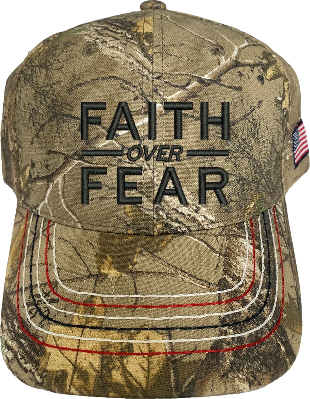 Faith Over Fear Embroidered Camo Structured Adjustable One Size Fits All Hat gallery