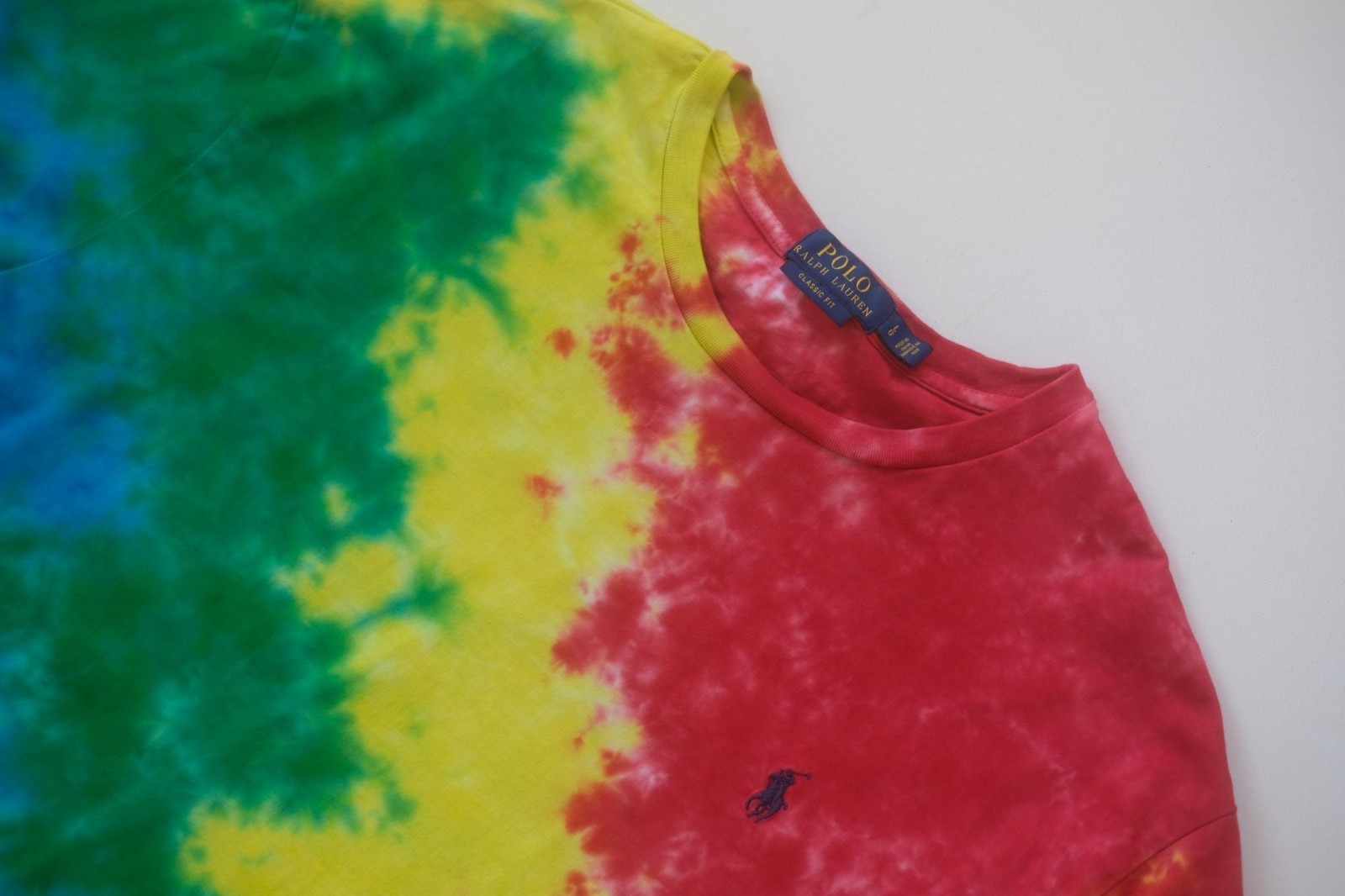 RALPH LAUREN POLO VTG Y2K RETRO BEACH CLASSIC OUTDOOR TIE DYE T SHIRT SZ L gallery
