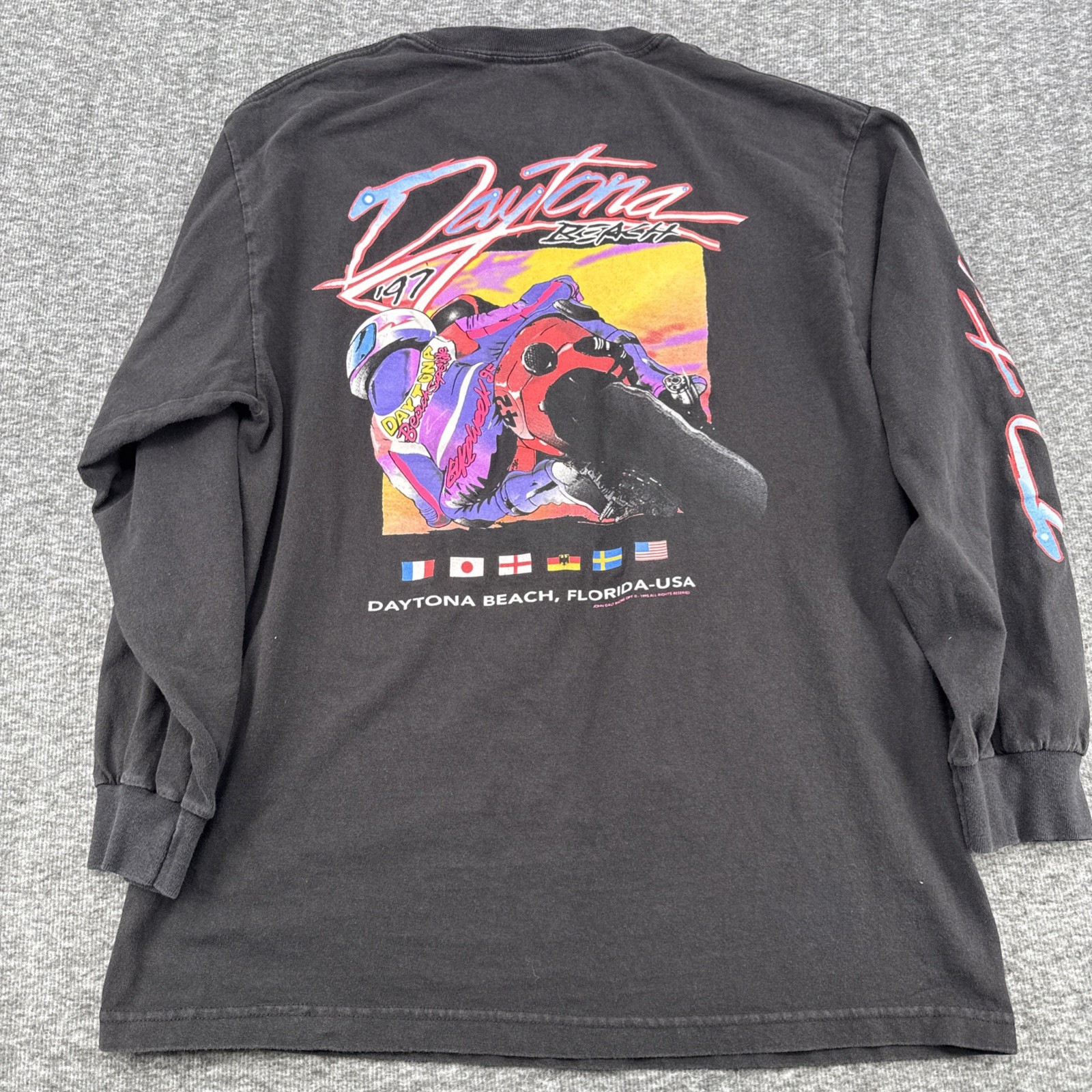 1997 JOHN GALT DAYTONA BEACH 97 MOTOR CYCLE WEEK LONG SLEEVE MEN SIZE L (21x29) gallery