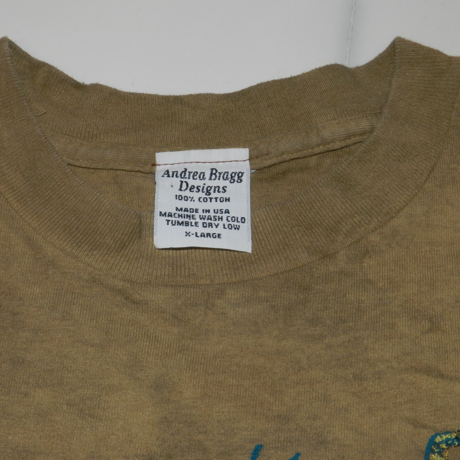 VINTAGE ANDREA BRAGG DESIGNS T-SHIRT LIZARD BROWN SIZE XL gallery