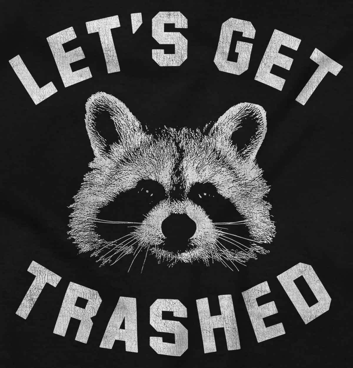 Lets Get Trashed Raccoon Trash Panda Humor Womens or Mens Crewneck T Shirt Tee gallery