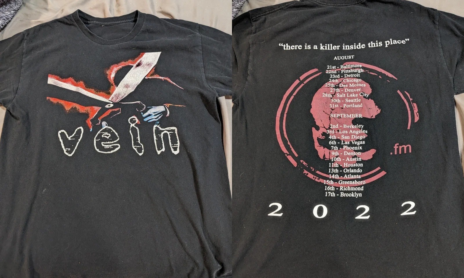Rare Vein.fm Band Tour 2022 T-shirt Full Size S to 5XL T-shirt TU398