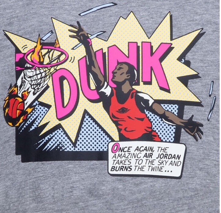 $38 Nike Men's Air Jordan Brand Dunk Tee Grey/Multi FZ1939-091 XXL gallery