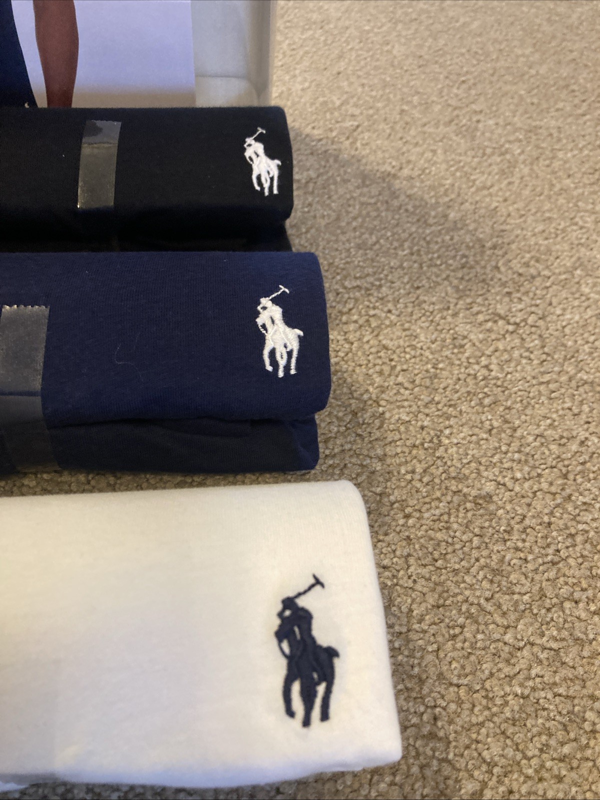 POLO RALPH LAUREN Men's Slim Fit Cotton Crew Nk Undershirt 3 Pack Sz XL BK WT NY gallery