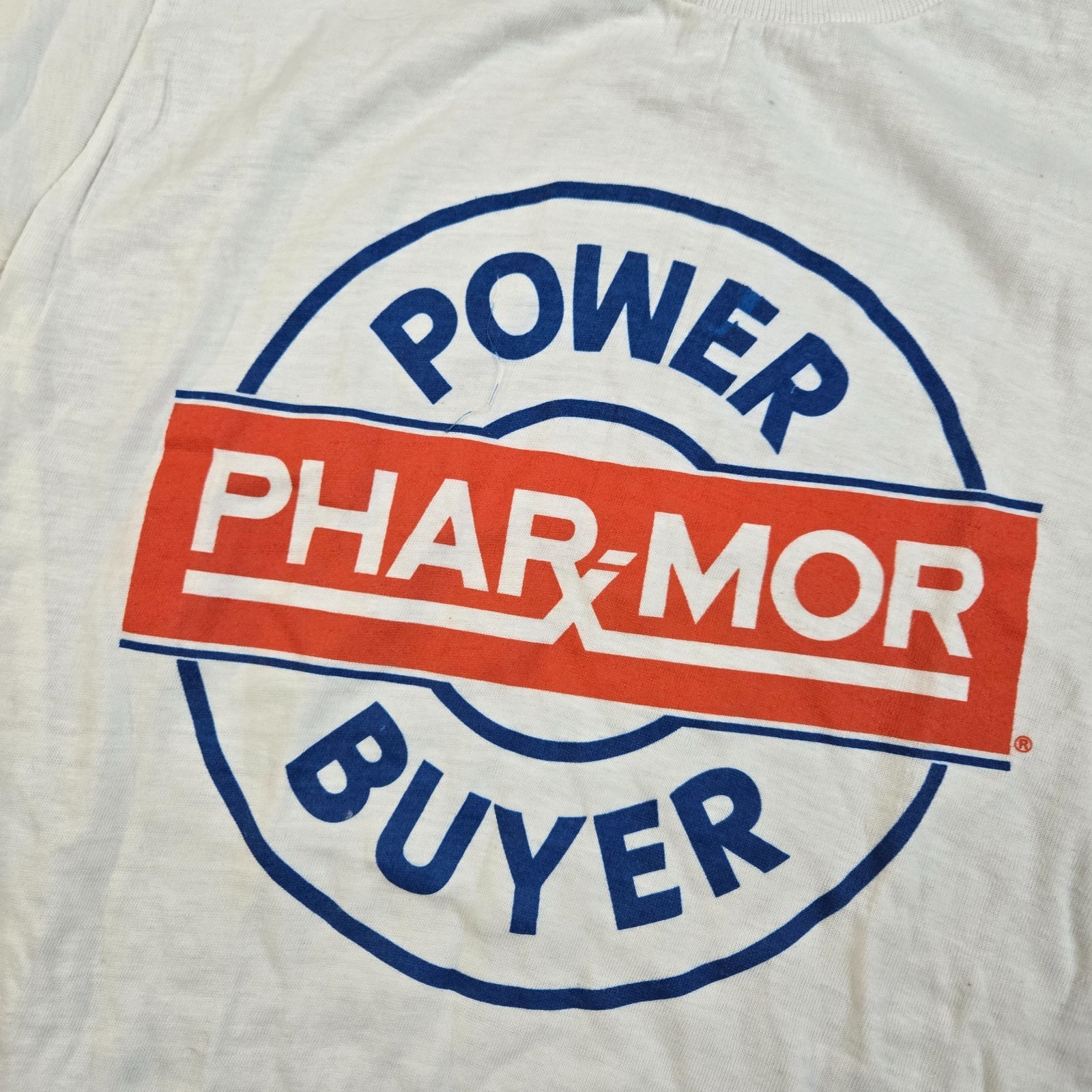 VTG 80s Phar-Mor Power Buyer Drug Pharmacy T-Shirt Size M Single Stitch White gallery