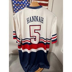 Vintage Alleson Athletic SOX Baseball Jersey Hannah #5 Men Medium Red Blue White