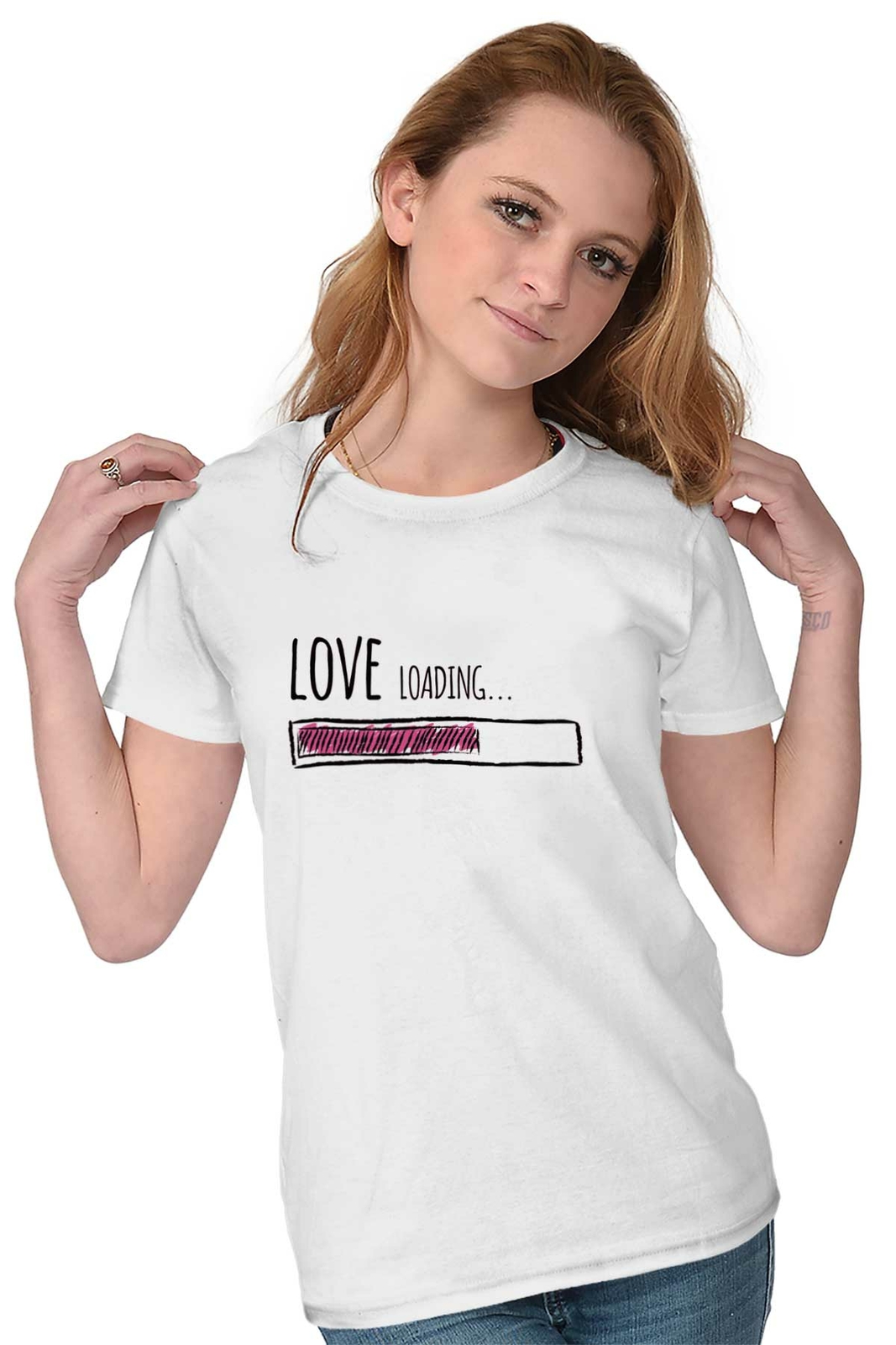 Love Loading Funny Cute Valentine's Day Gift Womens Top Junior Graphic Tee gallery