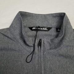 Travis Mathew Jacket Mens Medium Gray Striped Balboa 1/4 Zip Performance Golf