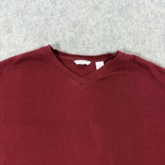Covington Long Sleeve Pullover Ribbed Knit V-Neck Shirt Fits Men’s Sz Large Red