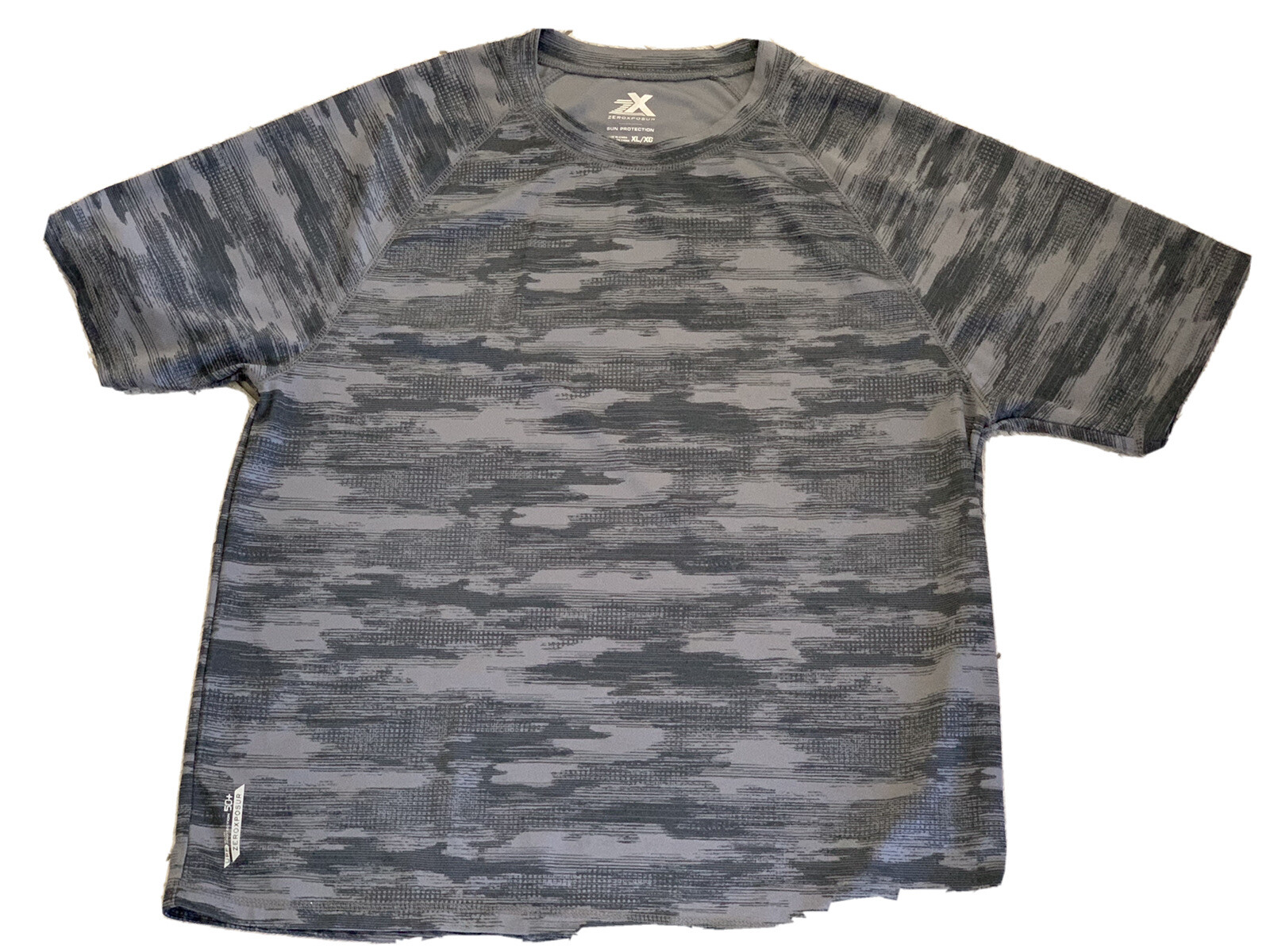 Zeroxposur Mens Activewear Sun Protection T-Camo Style Gray Tee T Shirt Xl