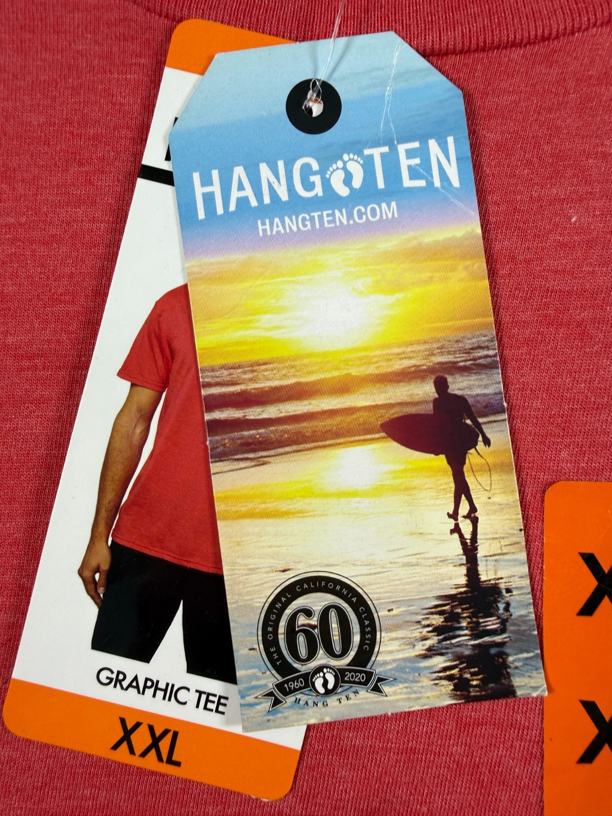 NEW Hang Ten Graphic Tee Red Heather Mens 2XL gallery
