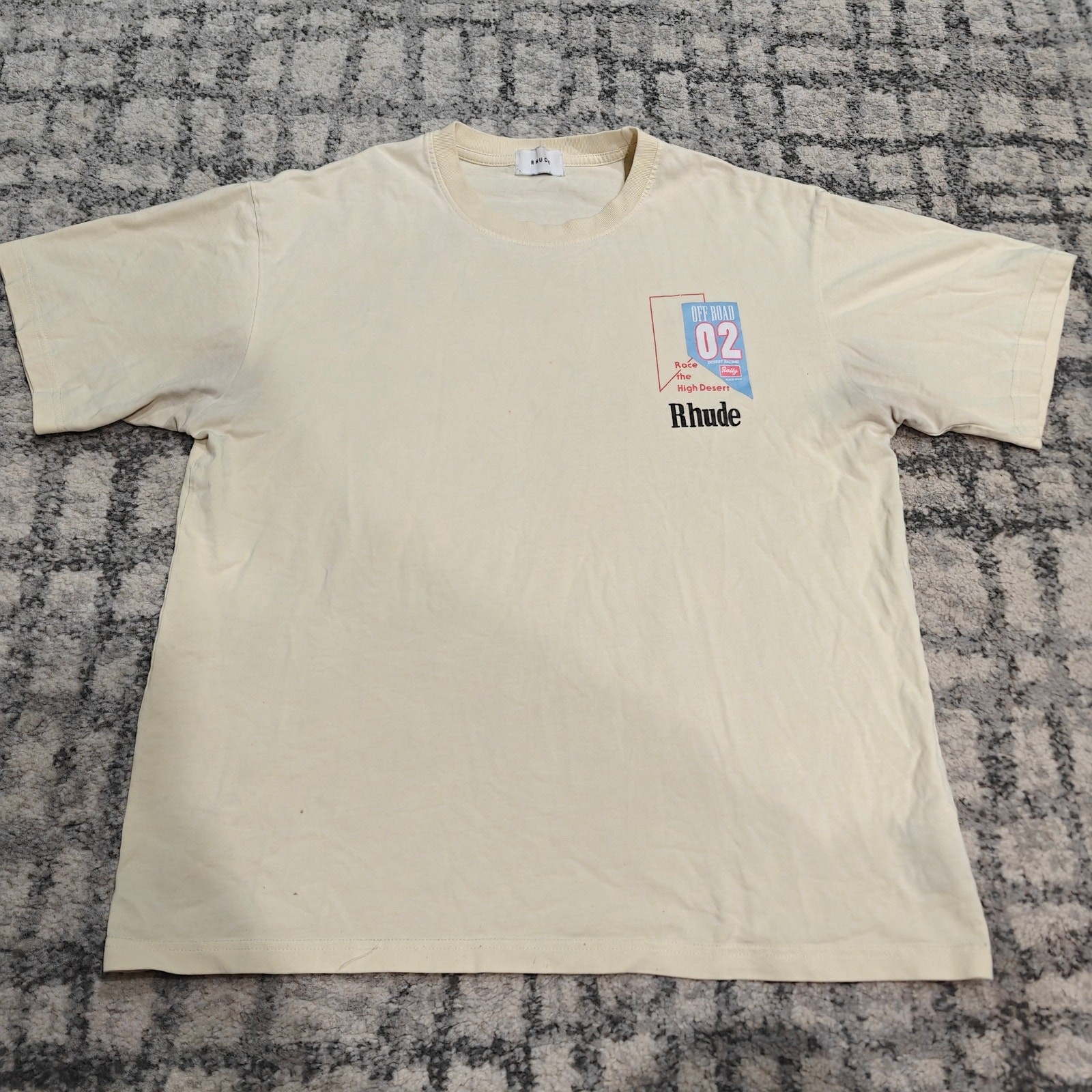 Rhude Off Road 02 High Desert Graphic T-Shirt Cream Men's Size XL Streetwear gallery