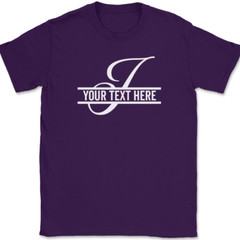 Letter J Monogram Your Text Here Custom T-Shirt Personalize Family Tee