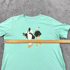 Mens Golf Shirt Medium Mint Green Masters Augusta Hats LEON Caddie Graphic Tee