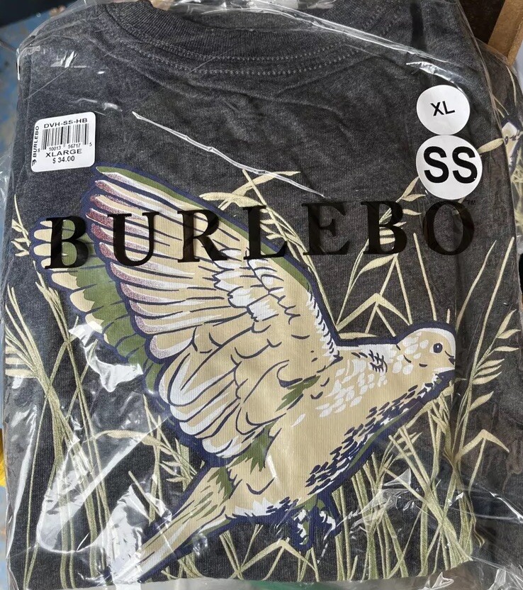 Burlebo Outdoors Men T Shirt Grey XL Dove Hunt Short Sleeve Pocket Heather Gray gallery