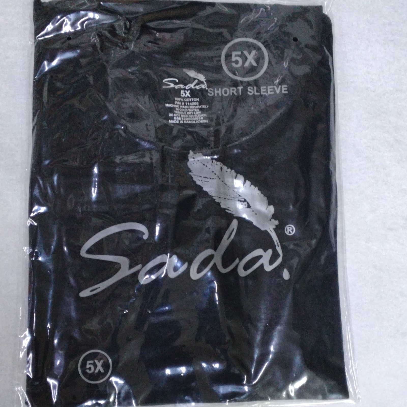 Sada Men's 5X Black Cotton Knit Crew Neck T-Shirt Short Sleeve gallery