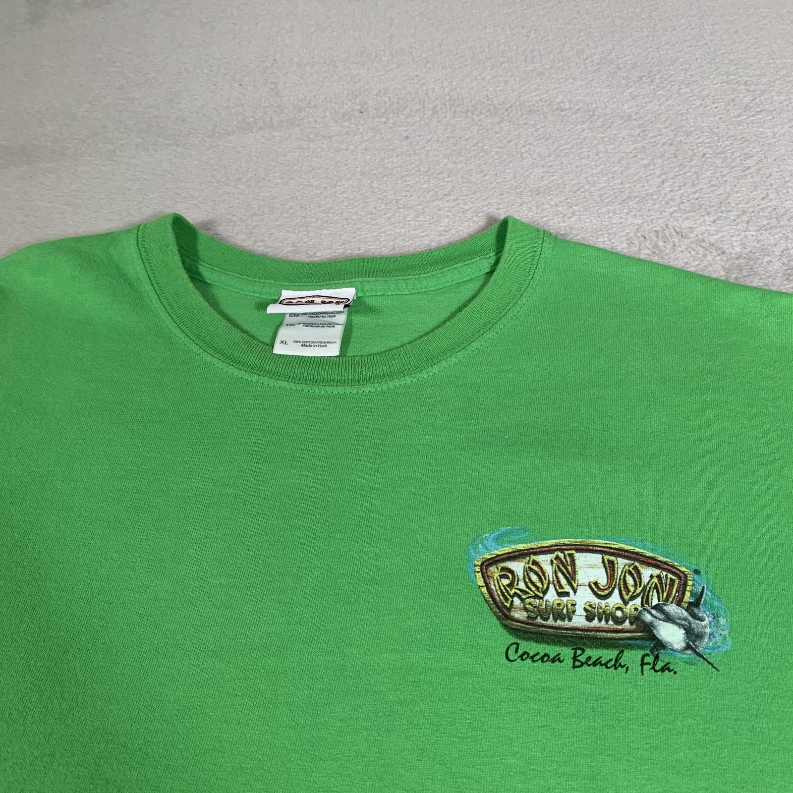 Ron Jon Surf Shop Shirt Mens XL Green Cocoa Beach Florida Ocean Dolphin Beach gallery