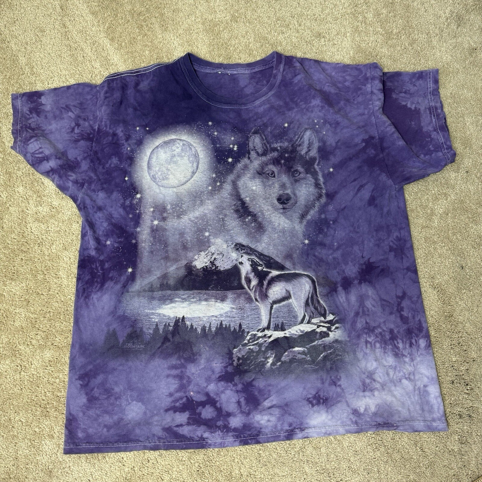 Tie dyed Wolves The Mountain Purple Shirt Mens Size XXL 2XL gallery