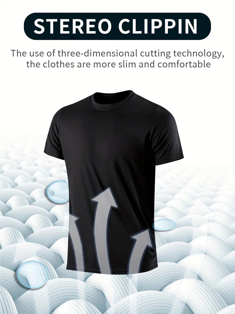 New Men's Solid Color T-Shirt Sports And Leisure T-Shirt Outdoor Gym Running Bla gallery