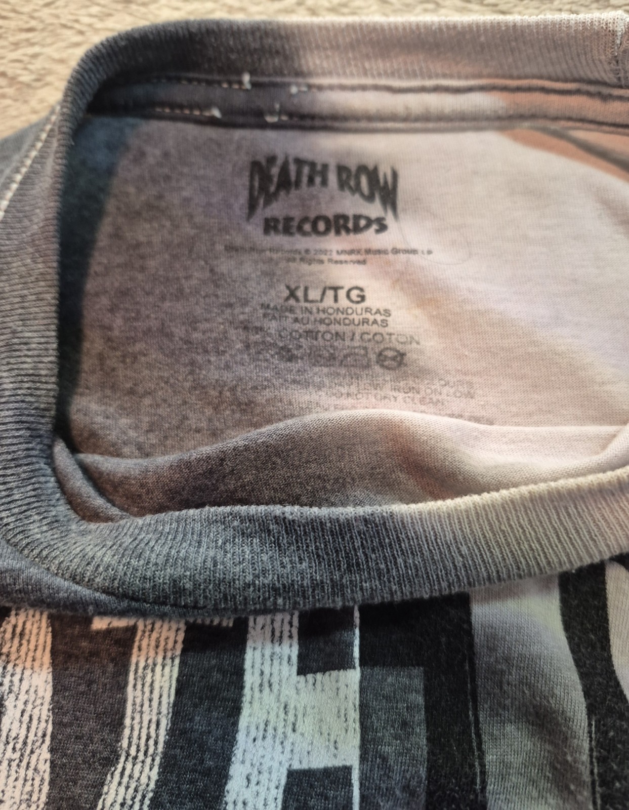 Death Row Records Men Graphic Tee Grey & Black Hip Hop West Coast Sz XL T-Shirt gallery