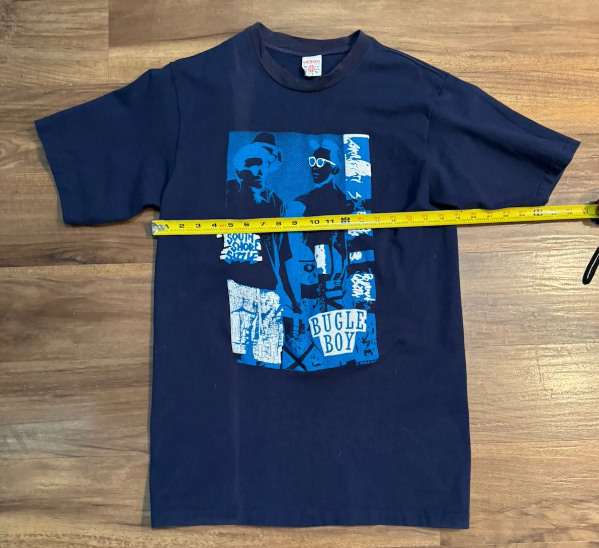 Men’s Sz. Large Bugle Boy South Shore Sizzle Blue T-Shirt 50% Cotton 50% Poly gallery