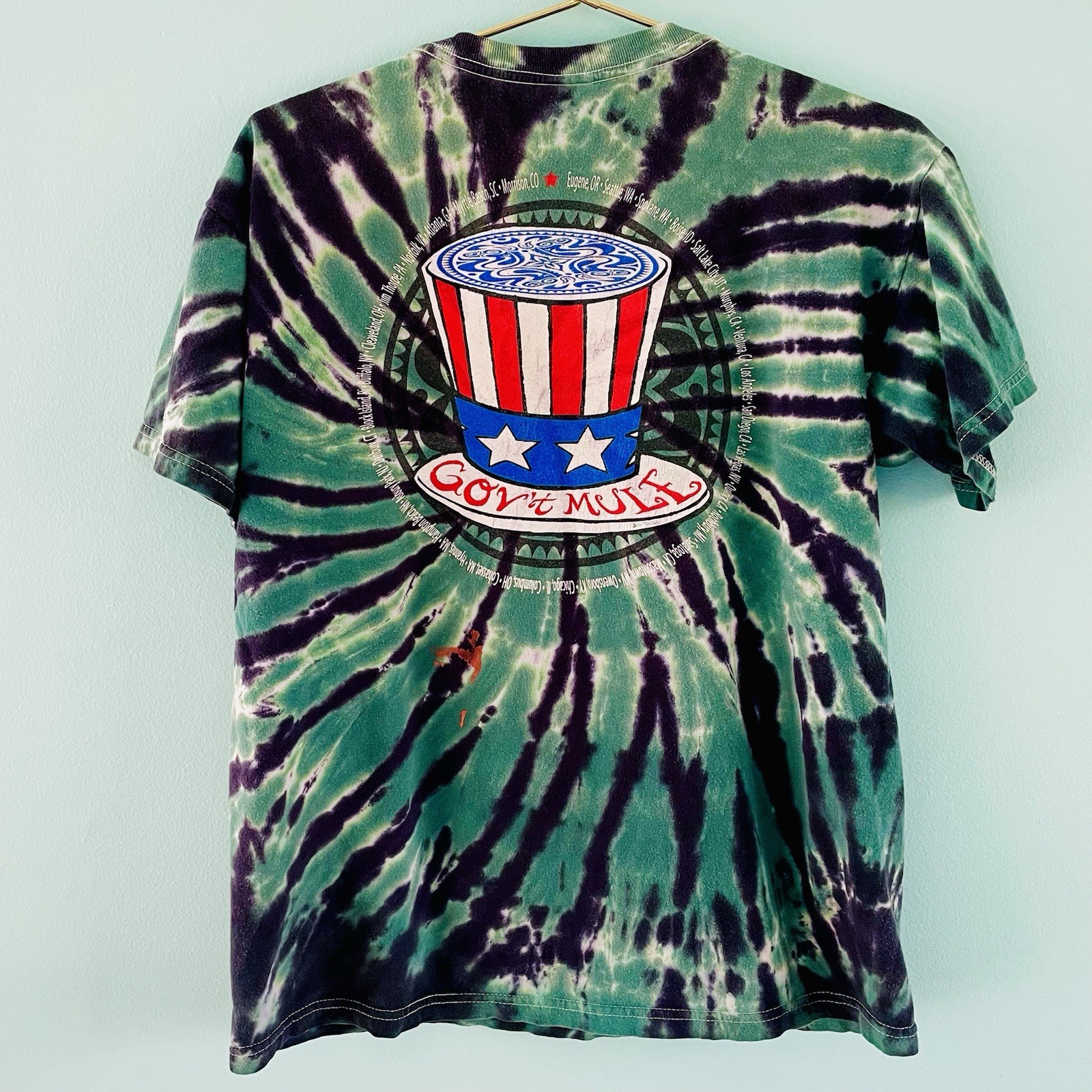 Govt Mule Vintage Tee Shirt Tour Tie Dye Government VTG Large Phish Grateful gallery