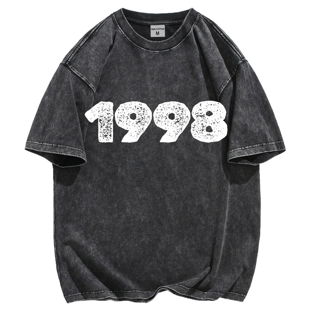 Vintage Letter Graphic T-Shirt 100% Cotton Oversized Streetwear Lace Up Tee gallery