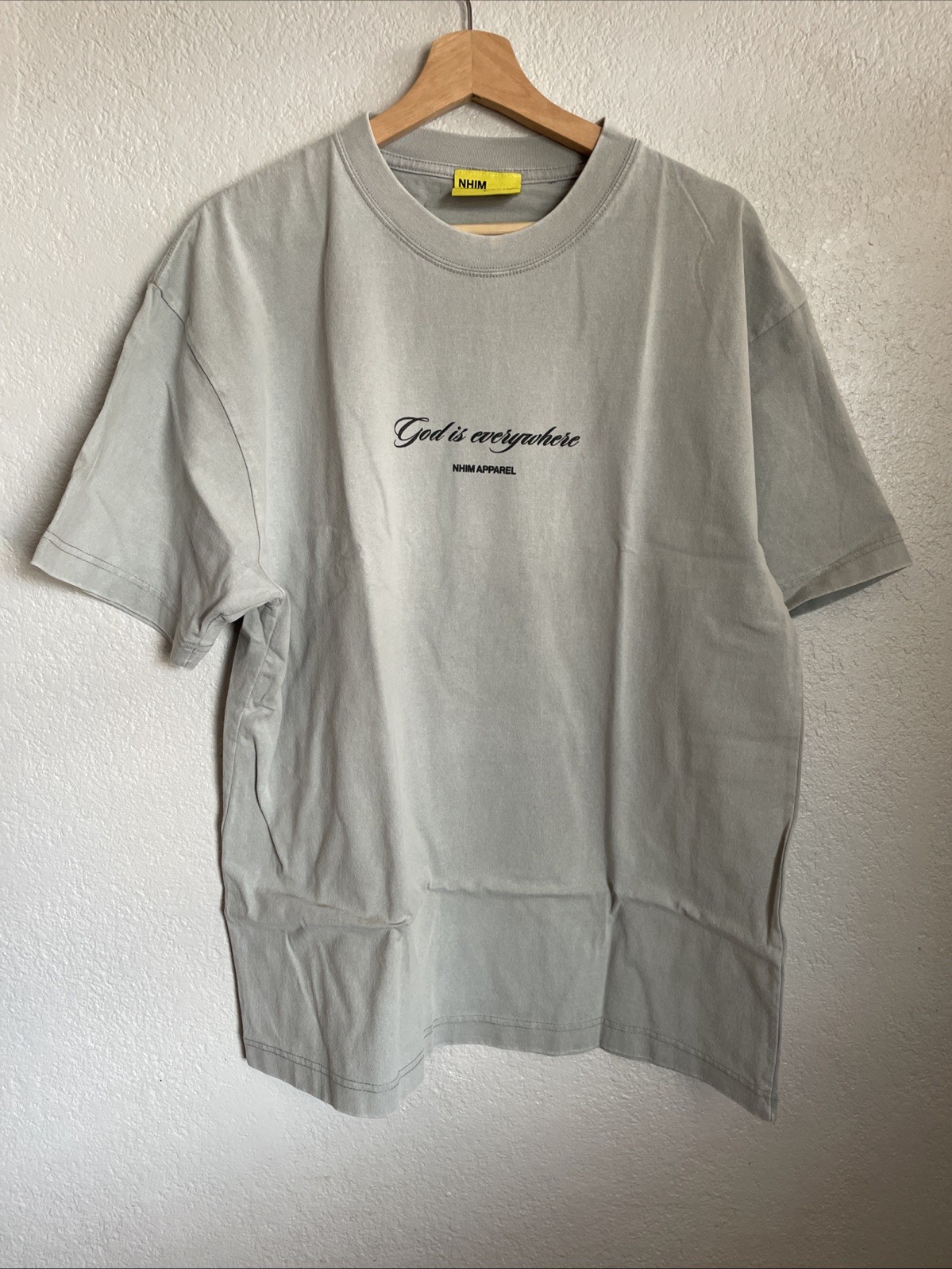 NHIM apparel Men’s Christian Graphic T Shirt Gray Large “God Is Everywhere” gallery