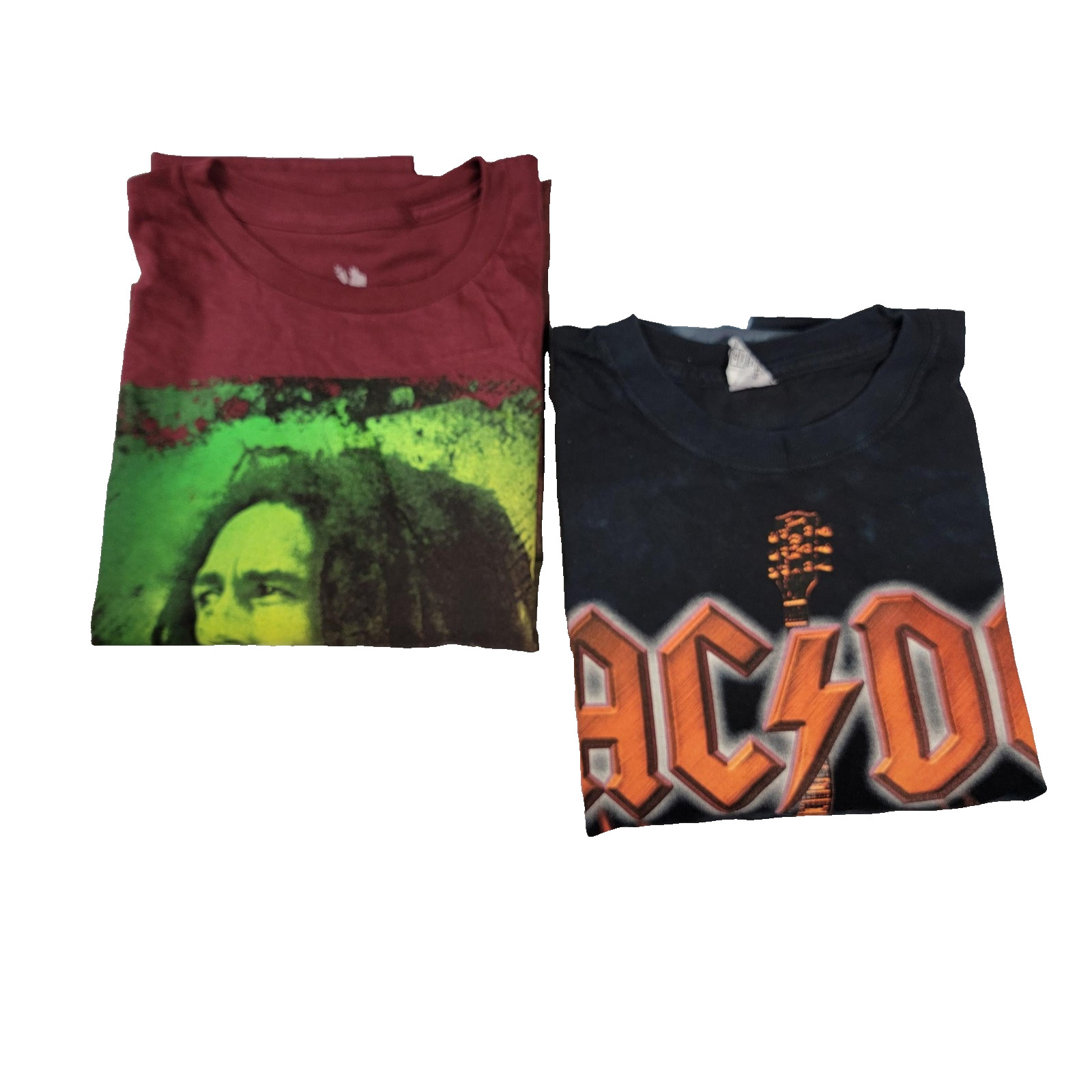 2 Pack Bob Marley and ACDC 2XL Tee Shirts New Zion & Delta Tags (1102)