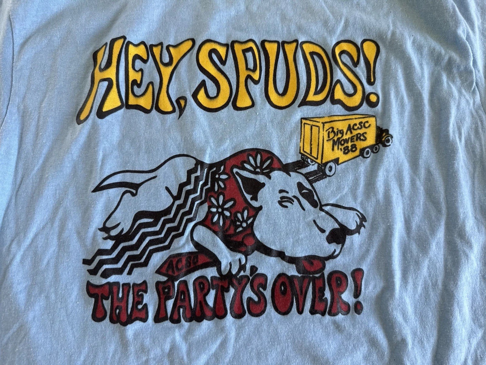 Spud Mckenzie The Party Is Over Single Stitch Moving Company Vintage 80s Large gallery
