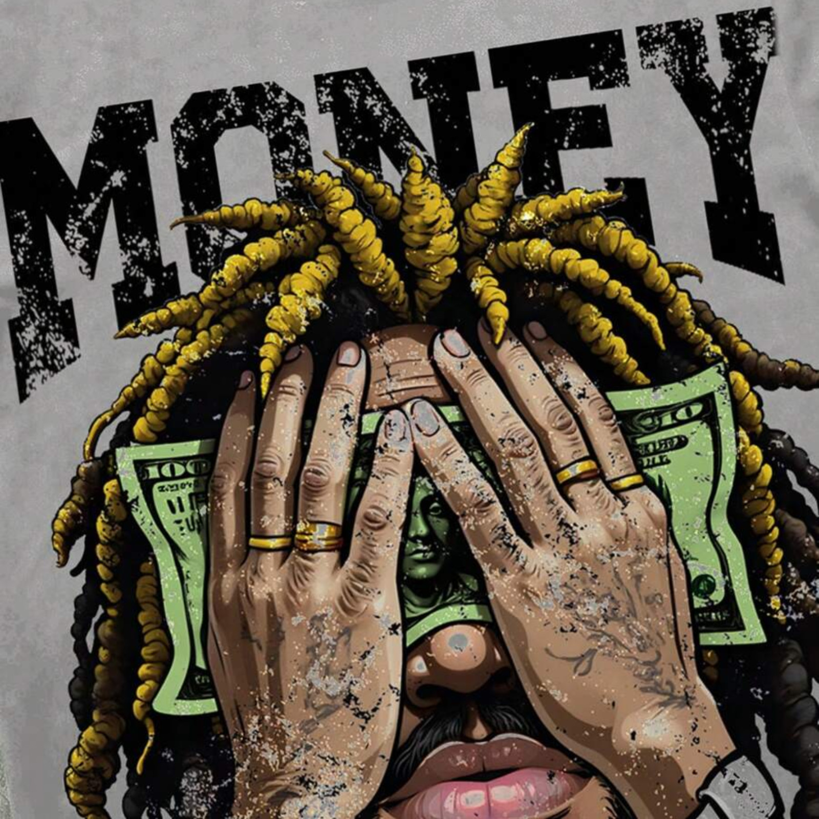 Oversized Hip Hop Graphic T Shirt Dollar Money Print Streetwear Tee Top for Men gallery