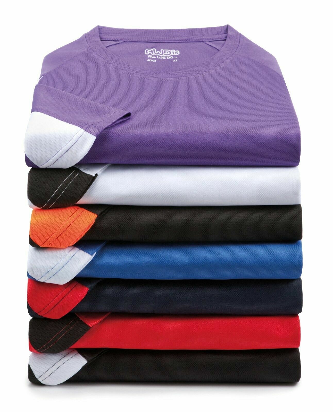 AWDis Men's Contrast Cool T-Shirt Polyester Sports Gym Football Running Active T gallery