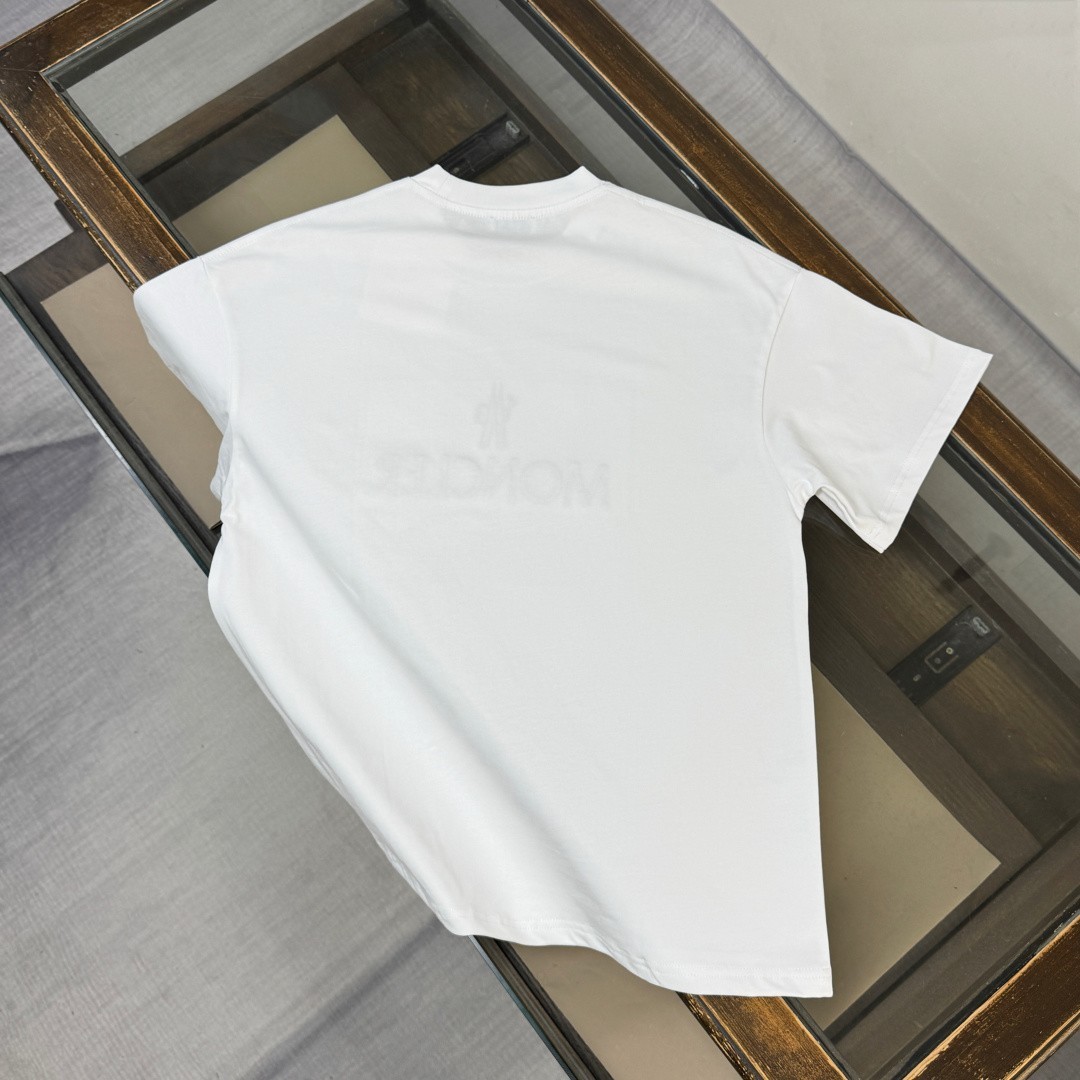 Moncler Unisex White Summer Cotton T-Shirt Size M gallery