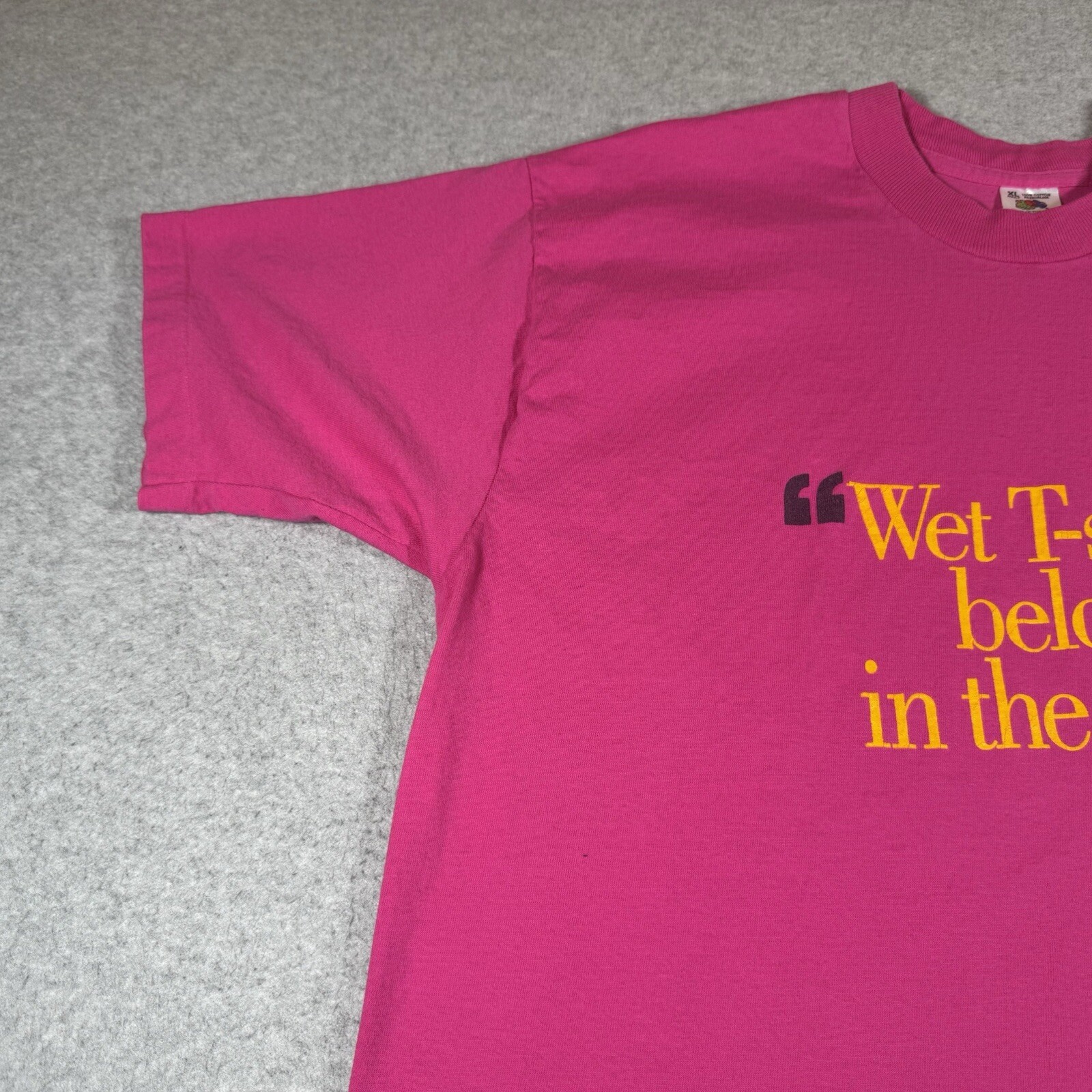 Vintage Fruit of the Loom Shirt Adult Extra Large Pink Made in USA Humor Mens gallery