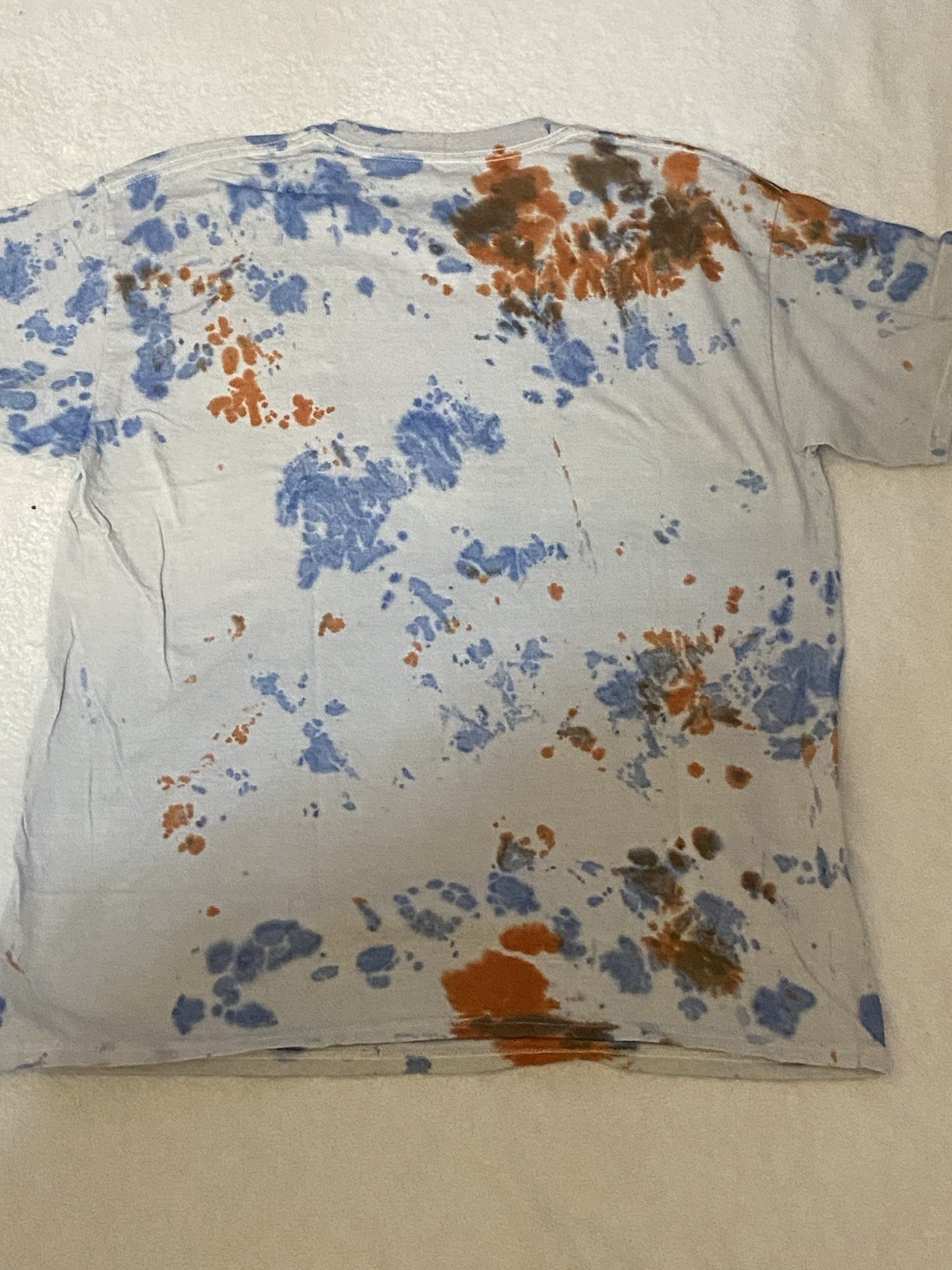 Ramones Tie-Dye Graphic Blue Orange Men's Cotton Crew Neck T-Shirt Size M gallery