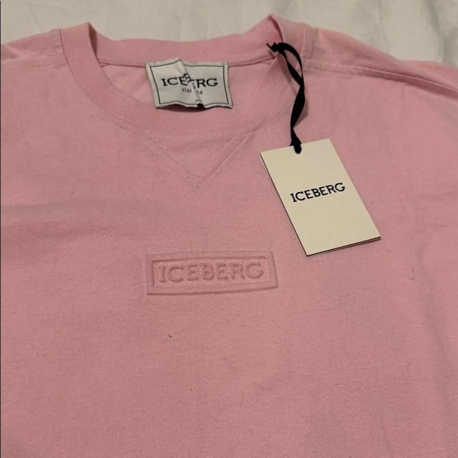 Men’s Iceberg 5D Light Pink Short Sleeve Tee NWT Large gallery