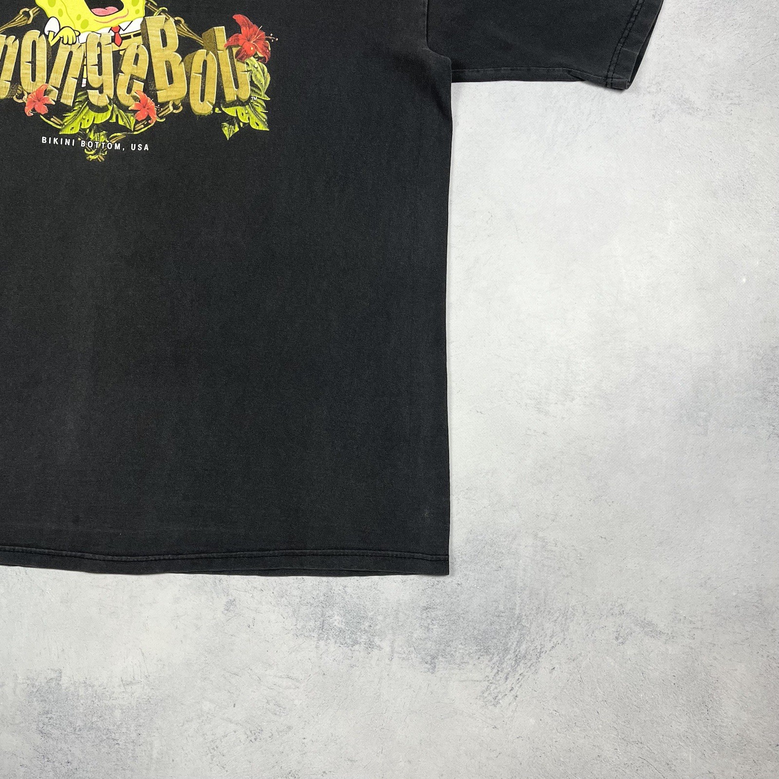 Vintage SpongeBob Square Pants Y2K Cartoon Rare T Shirt 00’s Size XL Faded Black gallery