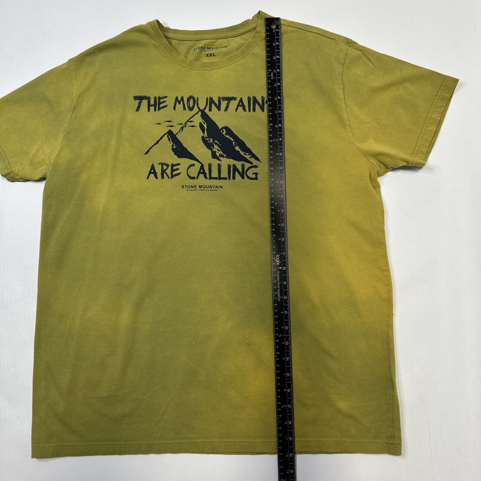 Stone Mountain Outdoor Lifestyle T-Shirt Men’s XXL Logo Graphic Olive Tye Dye gallery