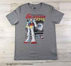 Mobile Suit Gundam Shirt Mens Medium Gray Graphic Distressed