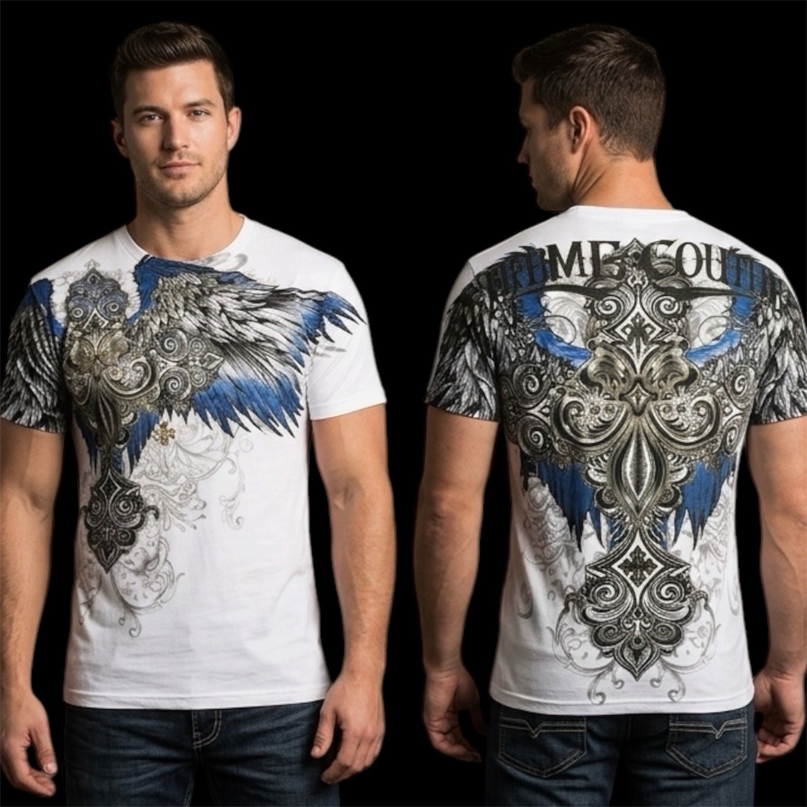 XTREME COUTURE by AFFLICTION White ENSIGN Short Sleeve Slim Fit Mens T-shirt NWT gallery