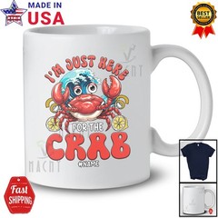 Custom Name Just Here For The Crab; Seafood Boil Party Fishing Food T-Shirt