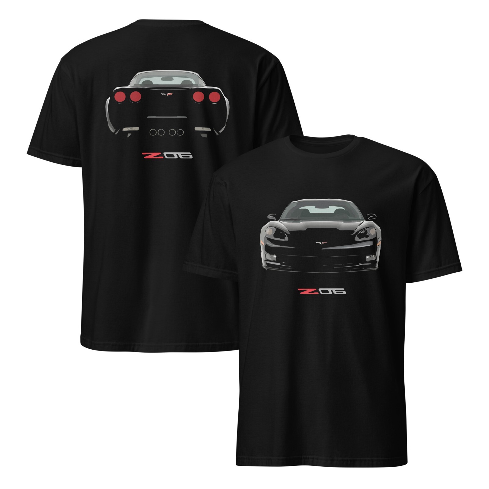 Black vette C6 Z06 Front and Rear Short-Sleeve Unisex T-Shirt Black gallery
