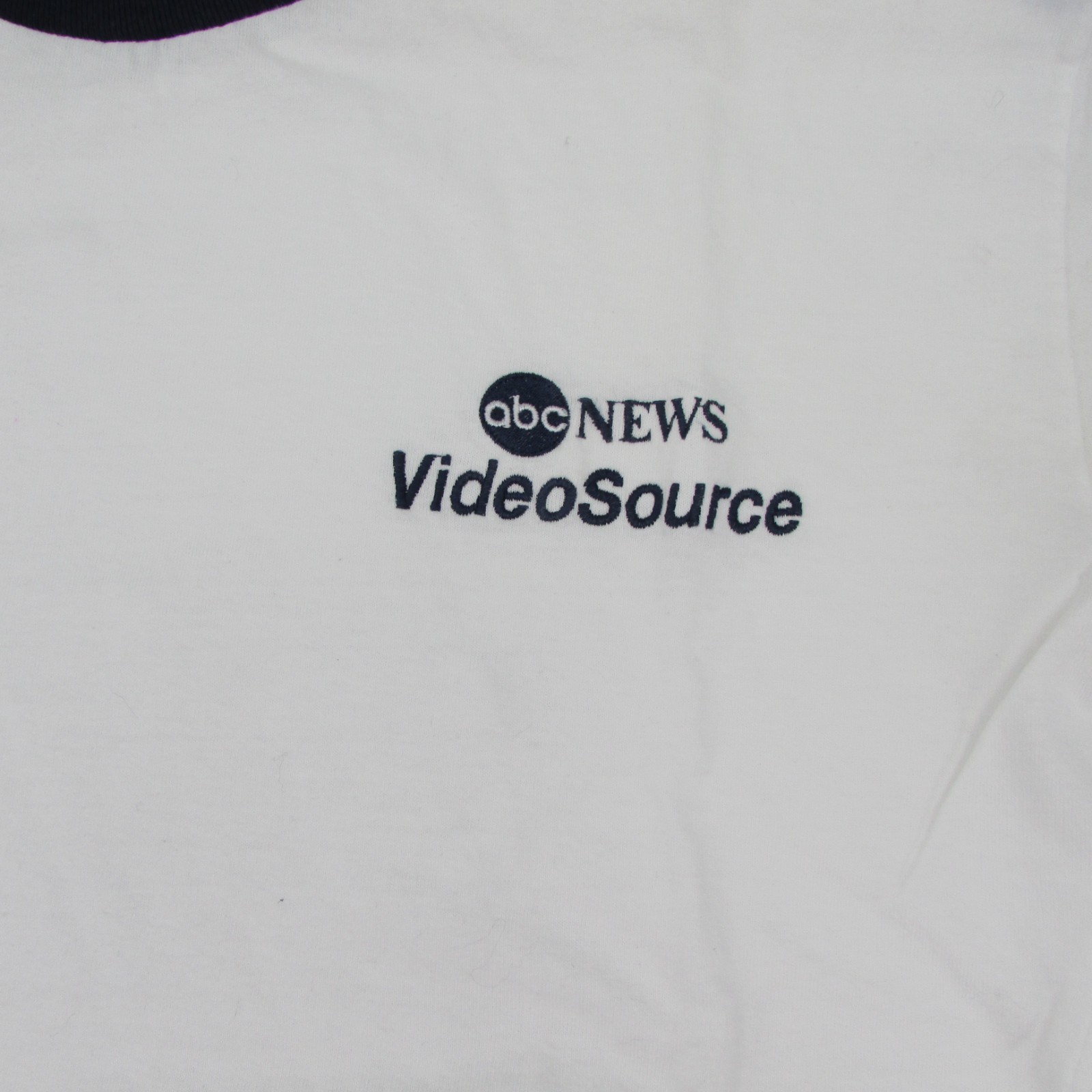 Vintage ABC News VideoSource Ringer T-Shirt Anvil Large 100% Cotton USA Fabric gallery