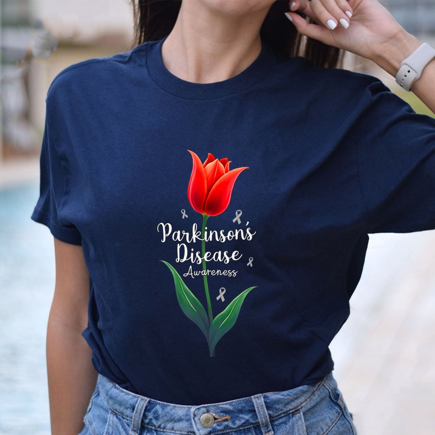 Parkinson Disease Awareness Tulip April Month Patient T-Shirt gallery