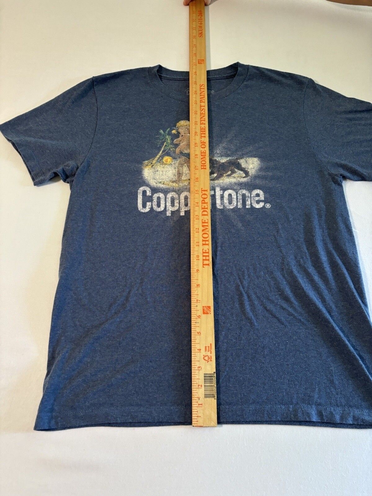 Coppertone Classic Men's Blue T-Shirt - Size Medium (Toddler & Dog Design) gallery